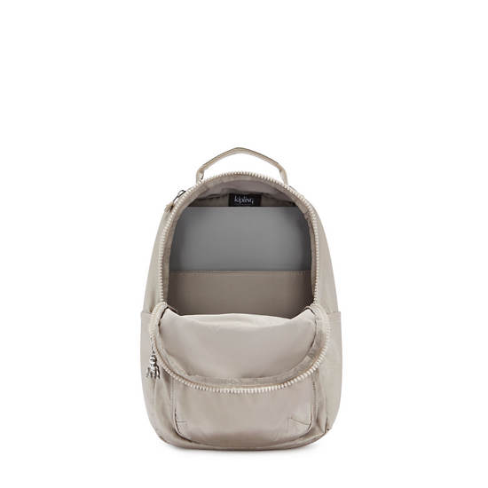 Kipling Seoul Small Metallic Tablet Sırt Çantaları Bej Rengi | TR 1352BE